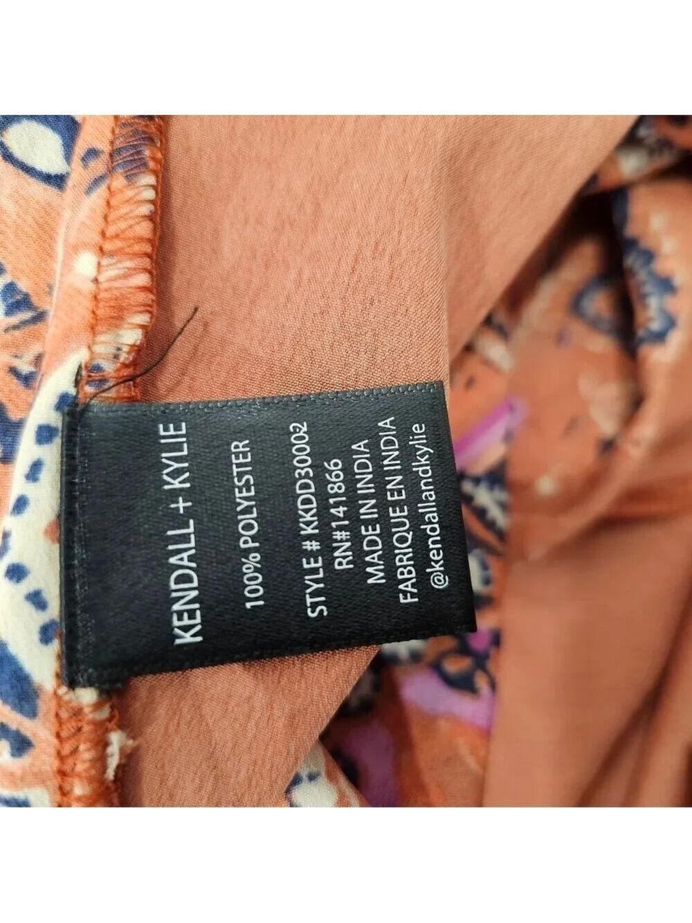Kendall + Kylie Orange Boho Dress Size M - Picture 10 of 10